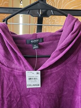 Alfani Women's Magenta Hooded Jumpsuit